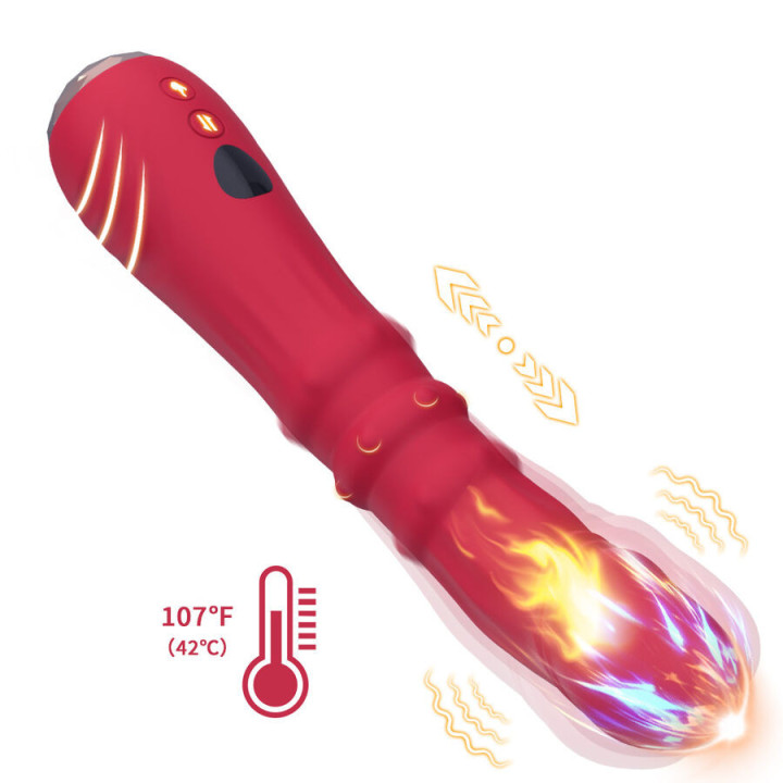 ARMONY - VIBRADOR ESTIMULADOR TERMO-AJUSTÁVEL POINT A DILDO VERMELHO