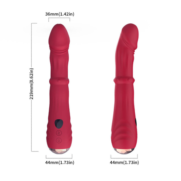 ARMONY - VIBRADOR ESTIMULADOR TERMO-AJUSTÁVEL POINT A DILDO VERMELHO