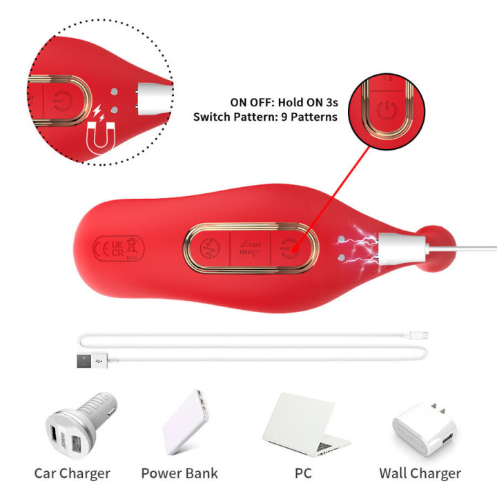 ARMONY - VIBRADOR ANAL CALCINHA C E ESTIMULADOR DO PONTO G CONTROLE REMOTO VERMELHO