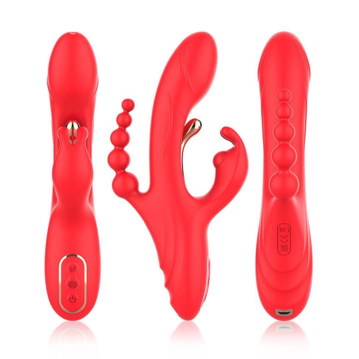 ARMONY - ESTIMULADOR DE PONTO G E CLITÓRIS VIBRADOR VERMELHO