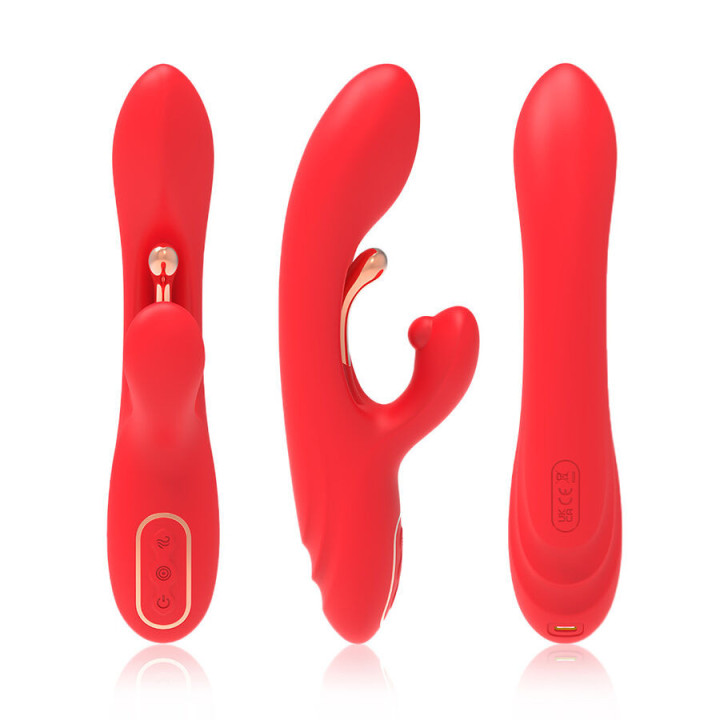 ARMONY - VIBRADOR ESTIMULADOR DE PONTO G E CLITÓRIS COM LÍNGUA OSCILANTE VERMELHO