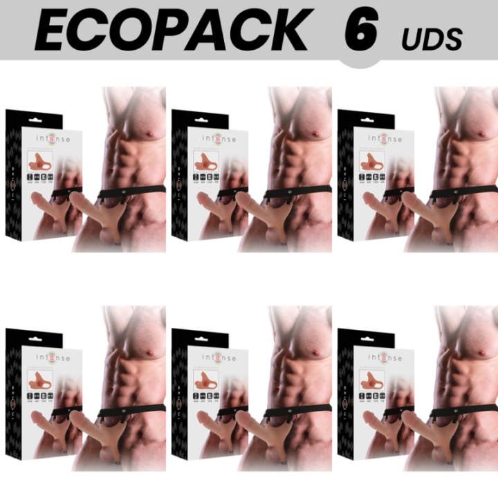 ECOPACK 6 UNIDADES - INTENSE ARNÊS OCO COM DILDO 16 X 3.5 CM