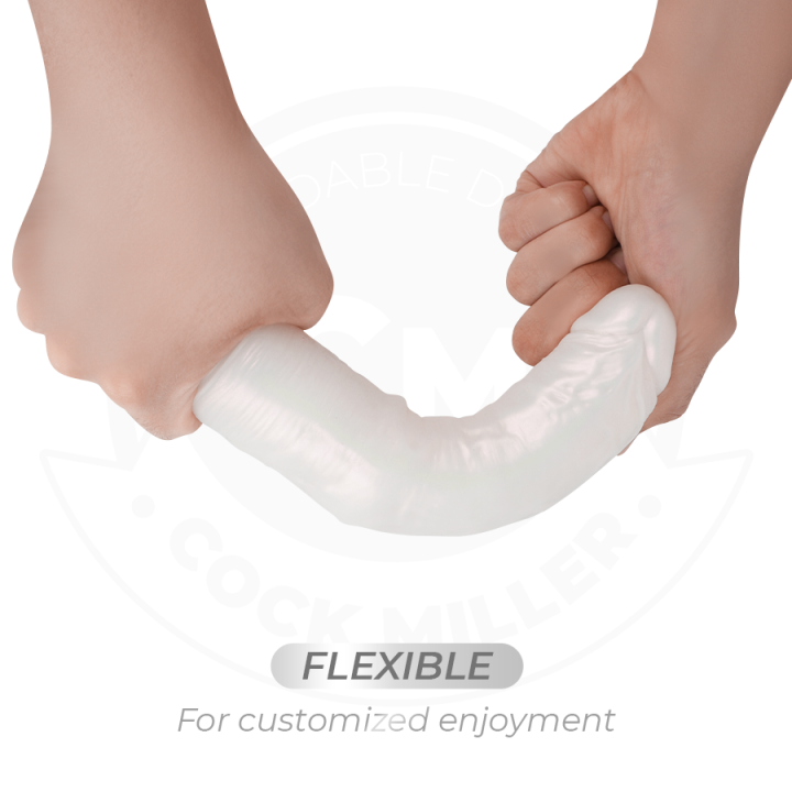 COCK MILLER - DILDO COM VENTOSA. LUZES E VIBRAÇÃO COM CONTROLE REMOTO BRANCO 19.5 CM