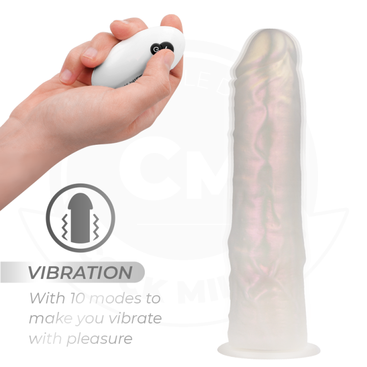 COCK MILLER - DILDO COM VENTOSA. LUZES E VIBRAÇÃO COM CONTROLE REMOTO BRANCO 20.5 CM