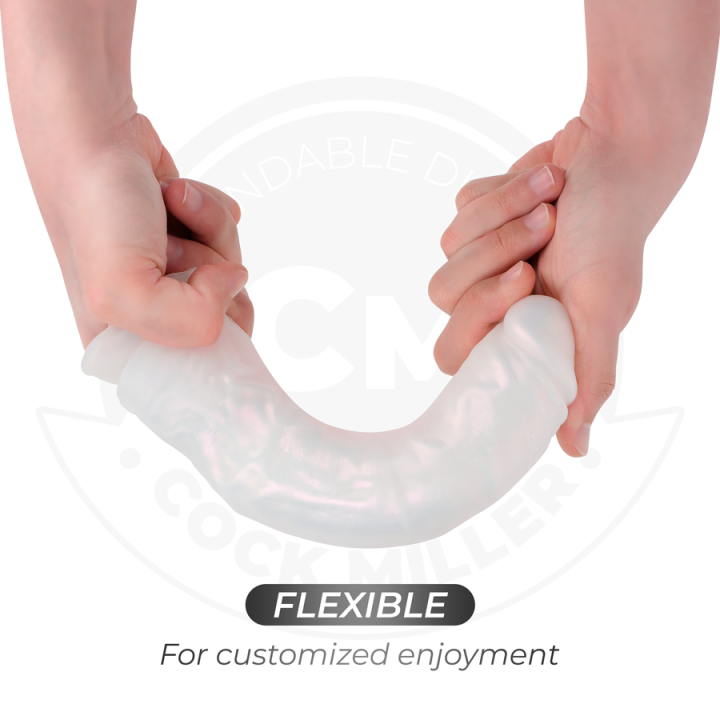 COCK MILLER - DILDO COM VENTOSA. LUZES E VIBRAÇÃO COM CONTROLE REMOTO BRANCO 20.5 CM