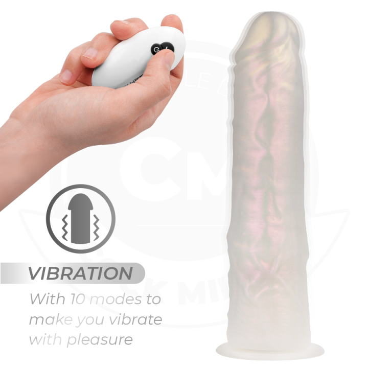 COCK MILLER - DILDO COM VENTOSA. LUZES E VIBRAÇÃO COM CONTROLE REMOTO BRANCO 21.5 CM