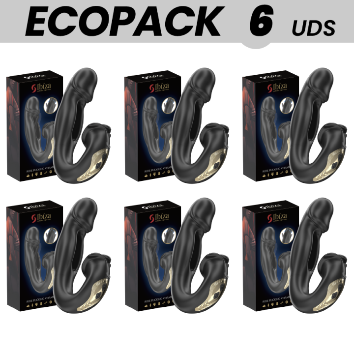 ECOPACKS 6 UNIDADES - VIBRADOR IBIZA ROSE COM EFEITO DE PRESSÃO E ESTIMULADOR DE CLITÓRIS