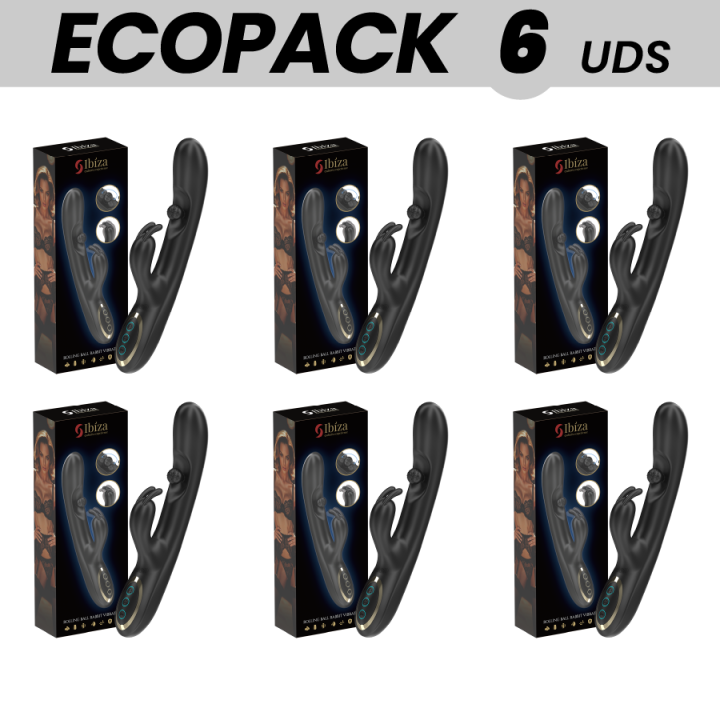 ECOPACKS 6 UNIDADES - IBIZA PODEROSO VIBRADOR RABBIT COM PÉROLA ROLANTE MASSAGEADORA