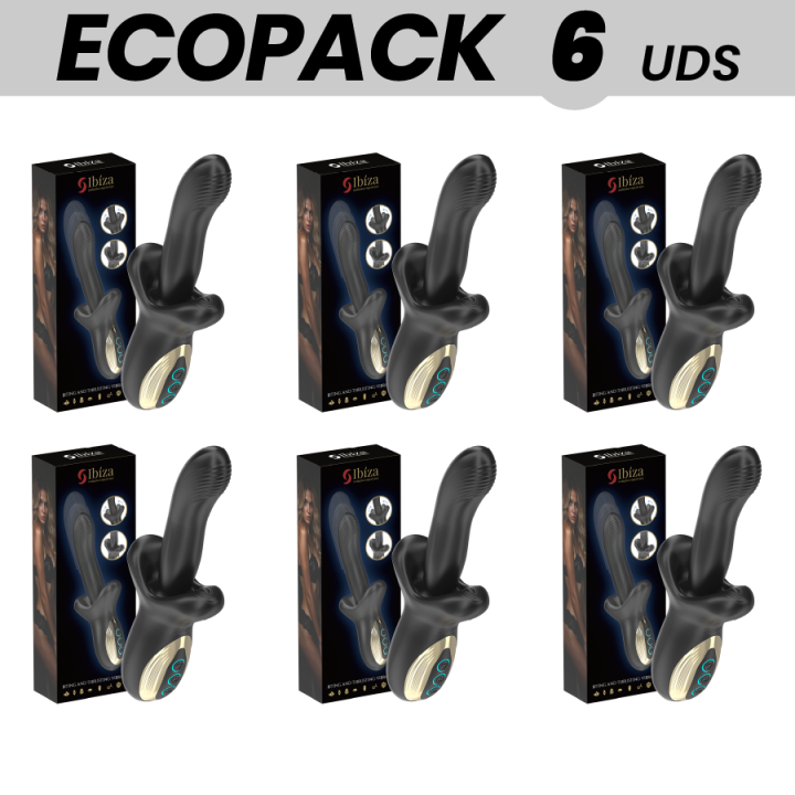 ECOPACKS 6 UNIDADES - IBIZA VIBRADOR PODEROSO COM EFEITO DE IMPULSÃO E MORDIDA