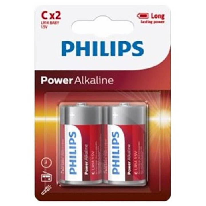PHILIPS - POWER ALKALINE PILA C LR14 BLISTER * 2
