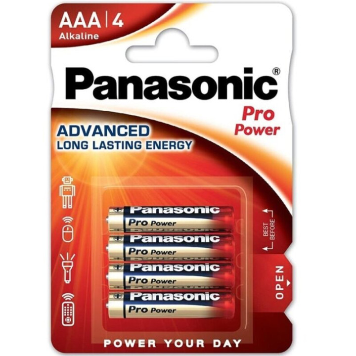 PANASONIC - PILHA AAA ALCALINAS PRO POWER LR03 BLISTER*4
