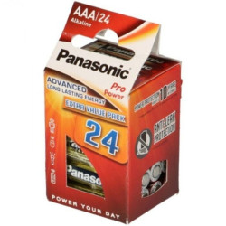 PANASONIC - PILHA AAA ALCALINAS PRO POWER LR03 PACOTE*24