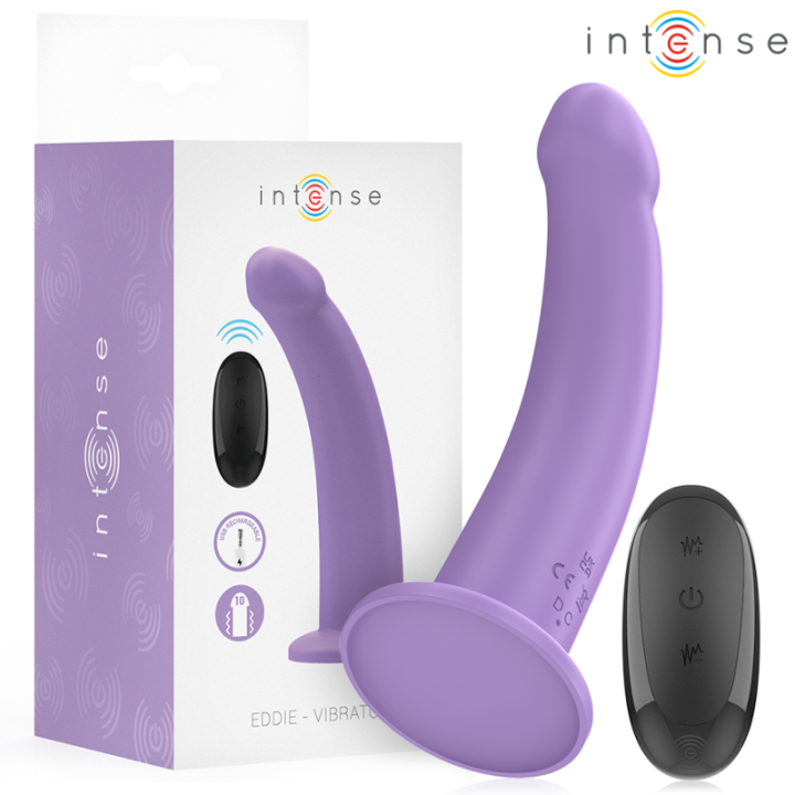 INTENSE - VIBRADOR EDDIE 17.5 CM 10 VIBRAÇÕES ROXO CONTROLE REMOTO
