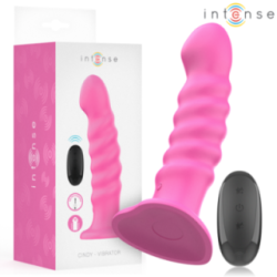 INTENSE - VIBRADOR CINDY TAMANHO L DESIGN ESPIRAL 10 VIBRAÇÕES ROSA CONTROLE REMOTO