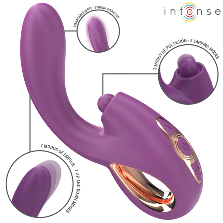 INTENSE - LALI MULTIFUNCIONAL VIBRADOR DE PONTO G COM BATIDA. IMPULSÃO E VIBRAÇÃO ROXO