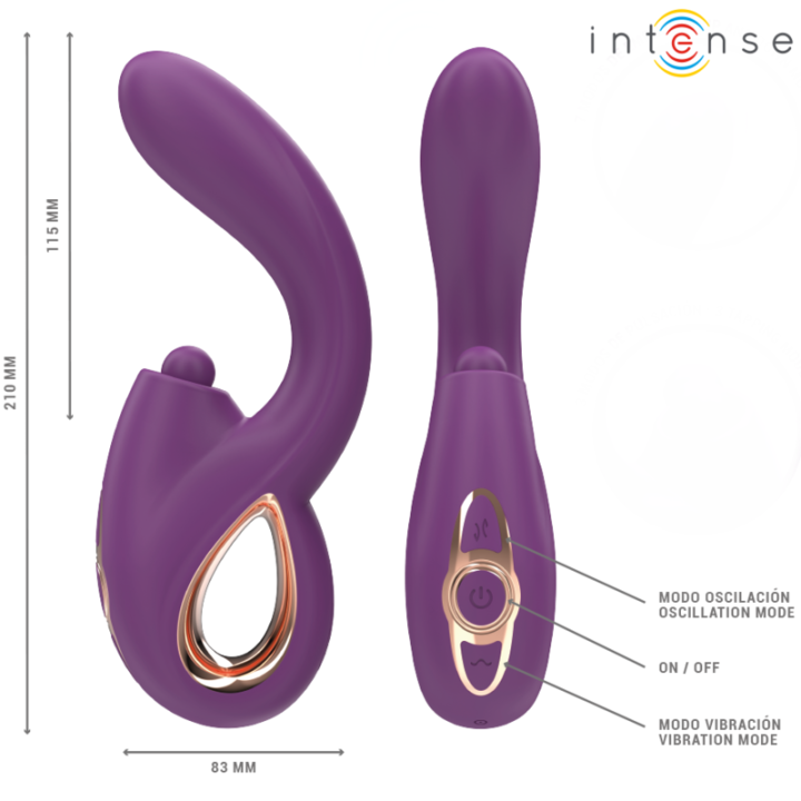 INTENSE - LALI MULTIFUNCIONAL VIBRADOR DE PONTO G COM BATIDA. IMPULSÃO E VIBRAÇÃO ROXO