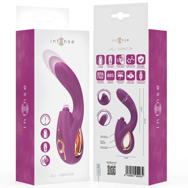 INTENSE - LALI MULTIFUNCIONAL VIBRADOR DE PONTO G COM BATIDA. IMPULSÃO E VIBRAÇÃO ROXO