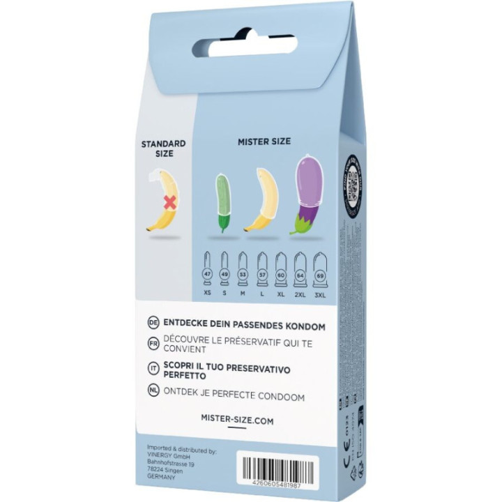 MISTER SIZE - KIT DE TESTE COM 3 CAMISINHAS DE TAMANHOS DIFERENTES + FITA MÉTRICA