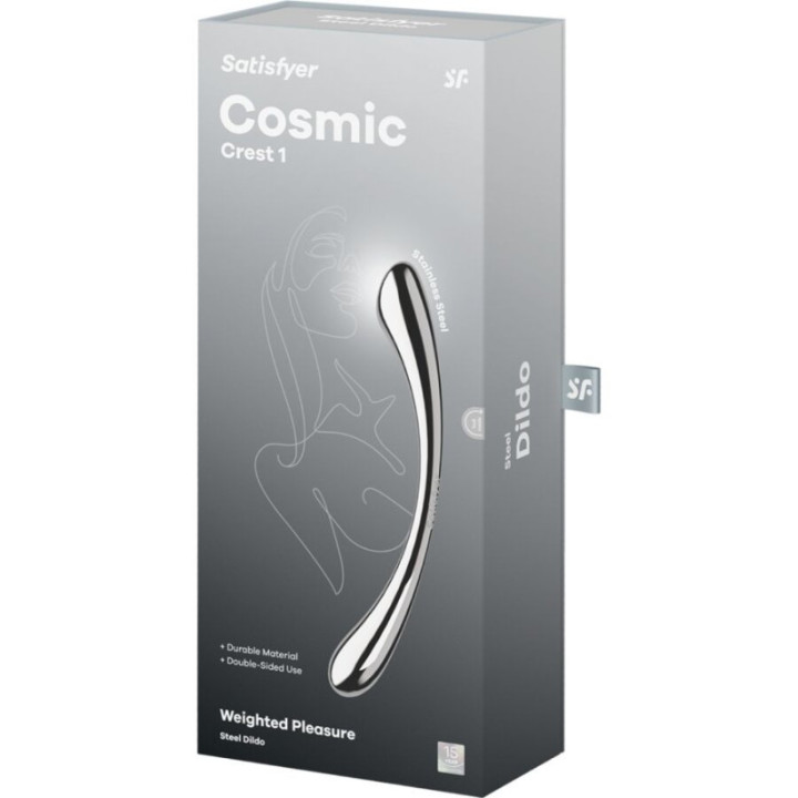 SATISFYER - COSMIC CREST 1 DILDO DE AÇO INOXIDÁVEL COM DUAS EXTREMIDADES