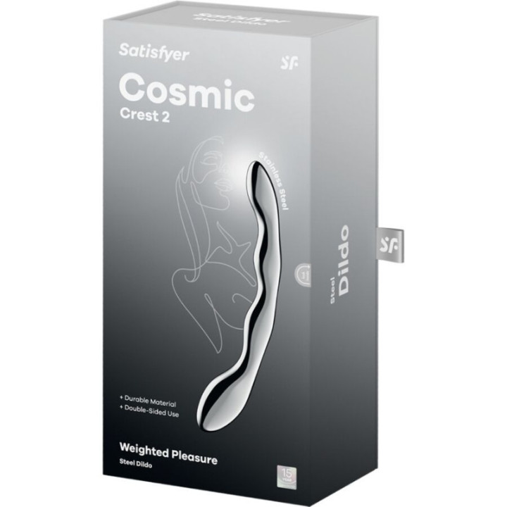 SATISFYER - COSMIC CREST 2 DILDO DE AÇO INOXIDÁVEL COM DUAS EXTREMIDADES