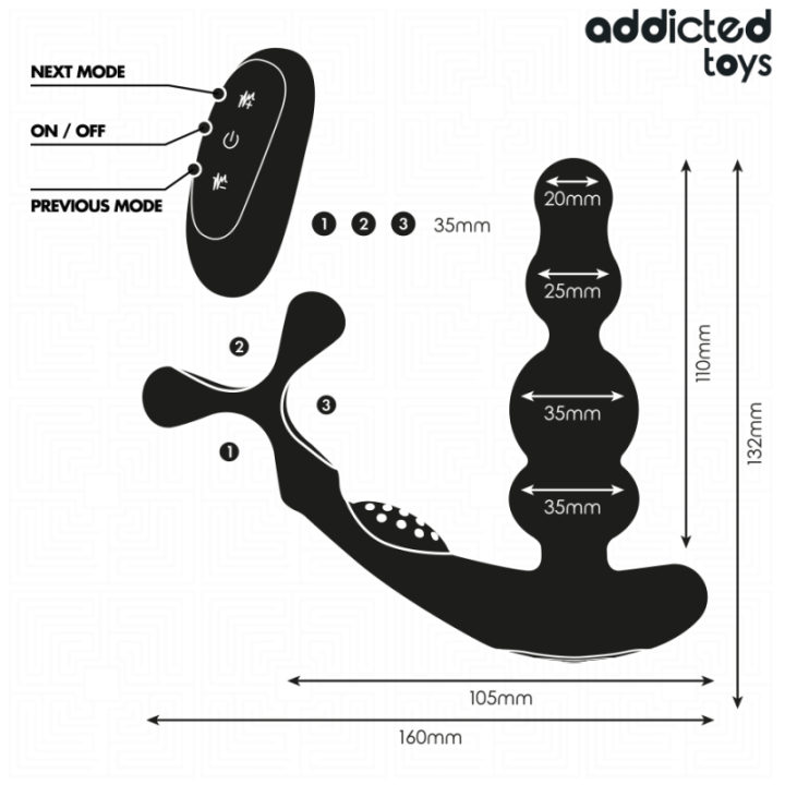 ADDICTED TOYS - MASSAGEADOR DE PRÓSTATA GIRATÓRIO COM CONTROLE REMOTO
