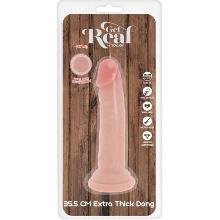 GET REAL - PÊNIS DE TPE DELUXE DE DUPLA DENSIDADE E ESPESSURA. 35.5 CM