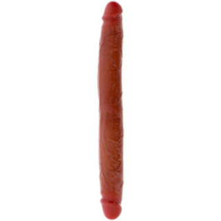 GET REAL - DILDO DE SILICONE DE DUAS PONTAS CARAMELO 35 CM