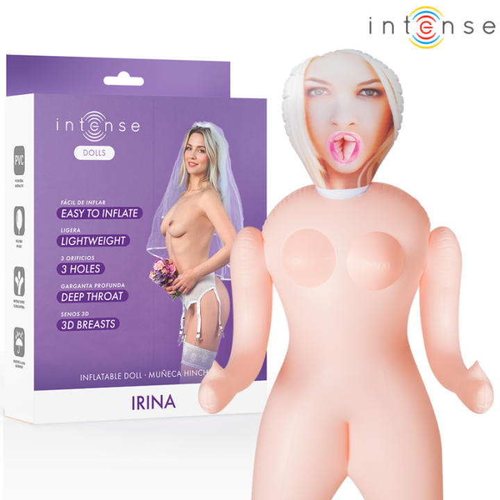 INTENSE DOLLS - BONECA INFLÁVEL IRINA COM TRÊS ORIFÍCIOS