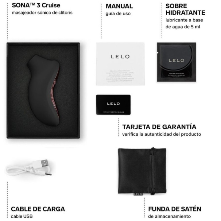 LELO - SONA 3 CRUISE MASSAGEADOR CLITÓRICO SÔNICO PRETO