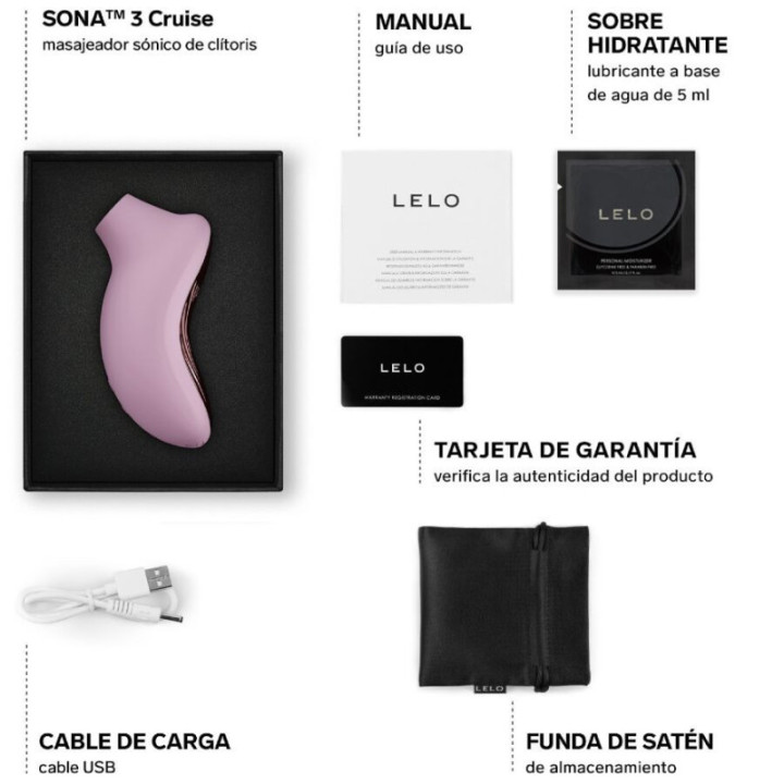 LELO - SONA 3 CRUISE MASSAGEADOR CLITÓRICO SÔNICO ROSA CLARO