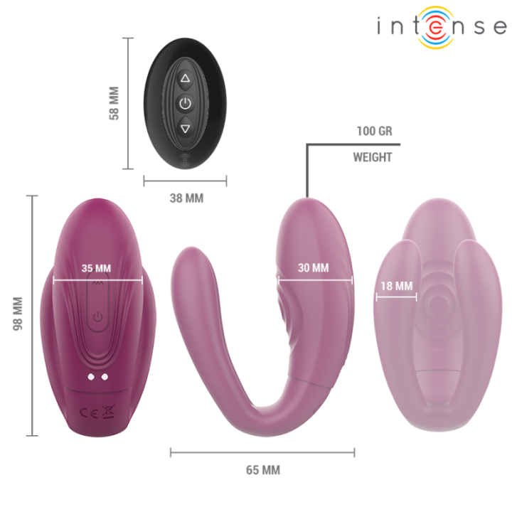 INTENSE - SANDRA ESTIMULADOR DE TOQUE E VIBRAÇÃO COM CONTROLE REMOTO