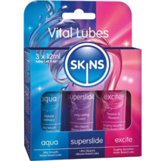 SKINS - KIT DE LUBRIFICANTES VITAL AQUA. SUPERSLIDE E EXCITE 3 x 12 ML