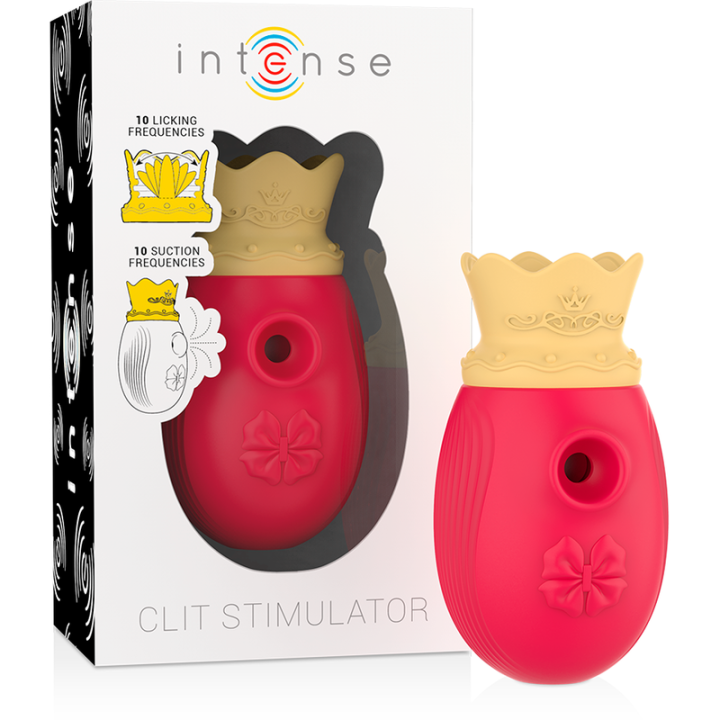 INTENSE - ESTIMULADOR DE CLITÓRIS 10 MODOS DE SUCÇÃO E LAMBER - VERMELHO