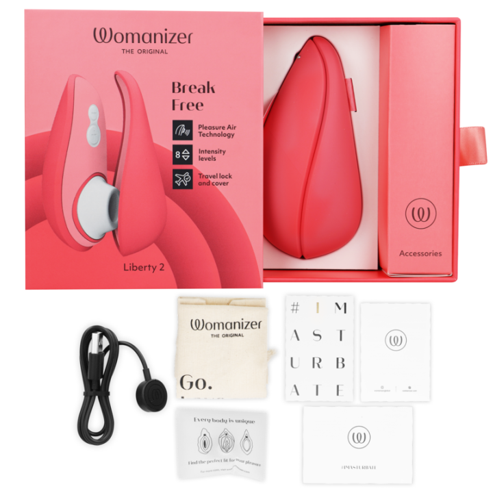 WOMANIZER - LIBERTY 2 ESTIMULADOR DE CLITÓRIS E SUCÇÃO ROSA