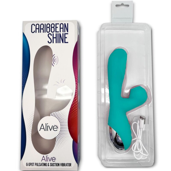 ALIVE - VIBRADOR CARIBBEAN SHINE E SUCÇÃO AZUL