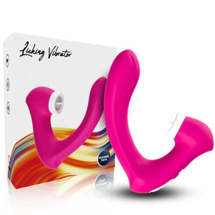 ARMONY - SECRETKISS LIMPEZA VIBRATÓRIA NO CLITÓRIS E VIBRADOR CURVO FÚCSIA