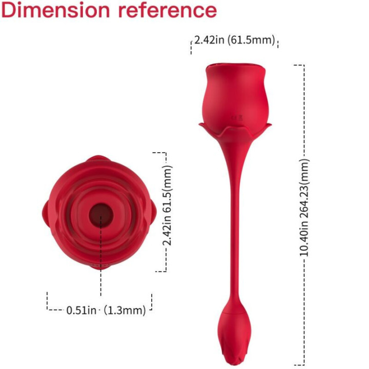 ARMONY - SUCKER DE CLITÓRIS ROSA E VIBRADOR 10 MODOS VERMELHO