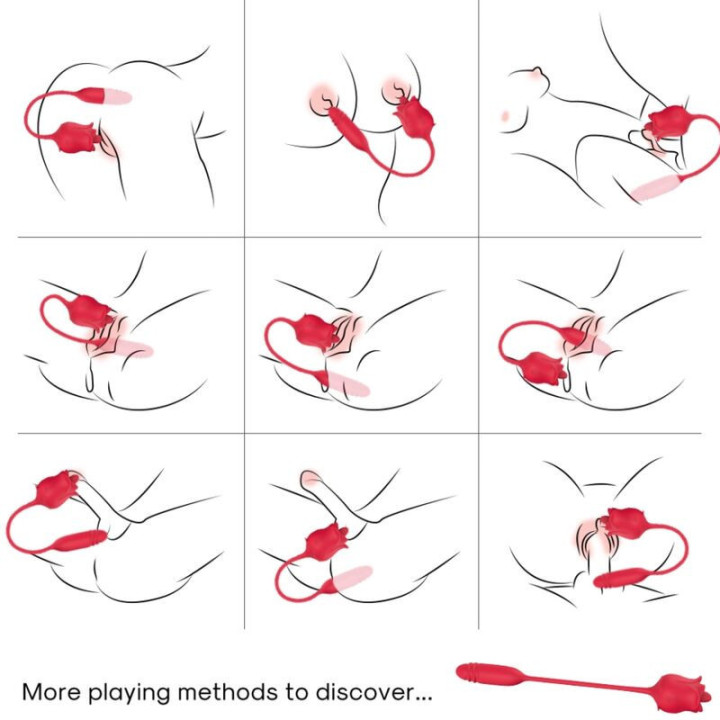 ARMONY - 3 EM 1 ROSA. ESTIMULADOR. SUCÇÃO E SUBIDA E DESCIDA COM CAUDA VERMELHA