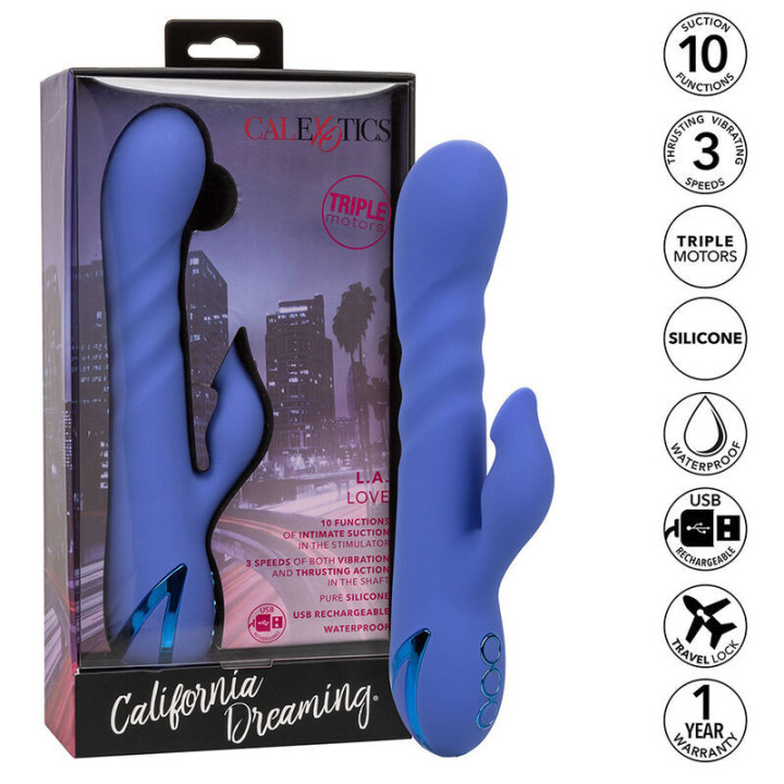 CALEXOTICS - LA LOVE VIBRADOR E SUCÇÃO AZUL DA CALIFORNIA DREAMING