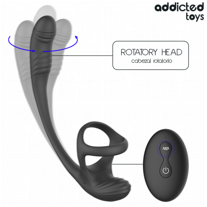 ADDICTED TOYS - PLUG ANAL COM VIBRAÇÃO. OSCILAÇÃO 360º E ESTIMULADOR DE TESTÍCULOS