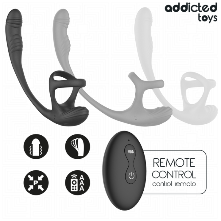 ADDICTED TOYS - PLUG ANAL COM VIBRAÇÃO. OSCILAÇÃO 360º E ESTIMULADOR DE TESTÍCULOS