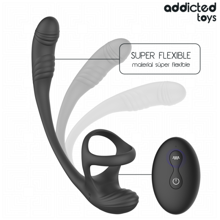 ADDICTED TOYS - PLUG ANAL COM VIBRAÇÃO. OSCILAÇÃO 360º E ESTIMULADOR DE TESTÍCULOS