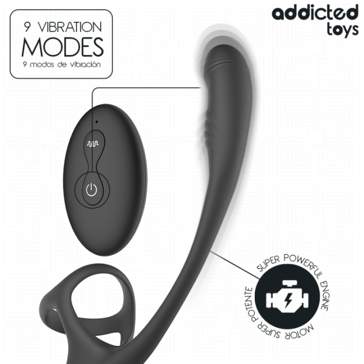 ADDICTED TOYS - PLUG ANAL COM VIBRAÇÃO. OSCILAÇÃO 360º E ESTIMULADOR DE TESTÍCULOS