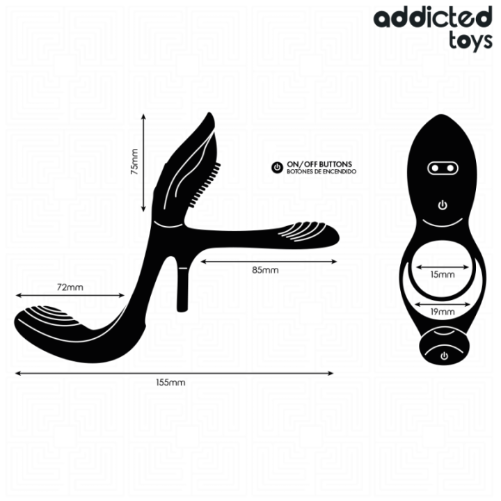 ADDICTED TOYS - ANEL PENIANO DUPLO COM ESTIMULADOR CLITÓRICO