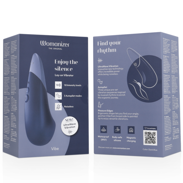 WOMANIZER - VIBE VIBRADOR SILENCIOSO DE USO À DIRETA AZUL ESCURO
