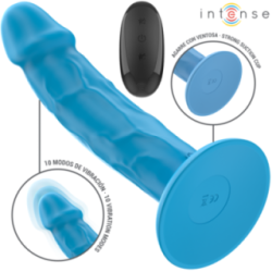 INTENSE - VIBRADOR REALÍSTICO PHOEBE 10 VIBRAÇÕES CONTROLE REMOTO AZUL