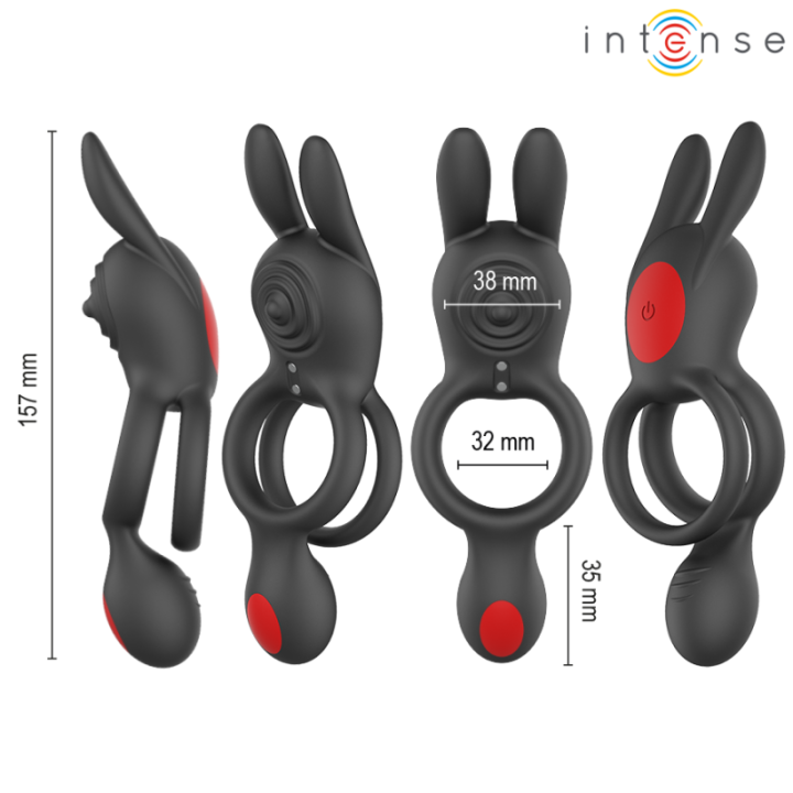 INTENSE - ANEL VIBRATÓRIO DUPLO QUINN COM CONTROLE REMOTO