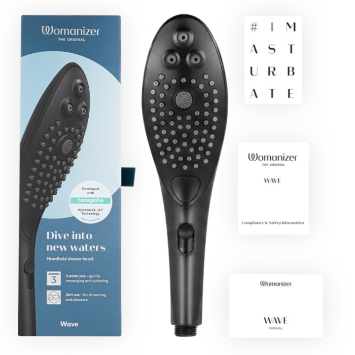 WOMANIZER - CHUVEIRO ESTIMULANTE CLITORIAL WAVE PRETO