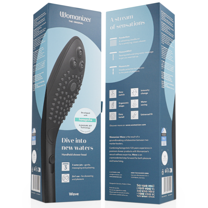 WOMANIZER - CHUVEIRO ESTIMULANTE CLITORIAL WAVE PRETO