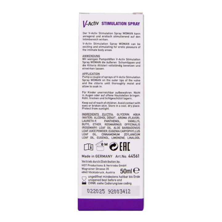 HOT - SPRAY ESTIMULANTE V-ACTIV PARA MULHERES 50 ML